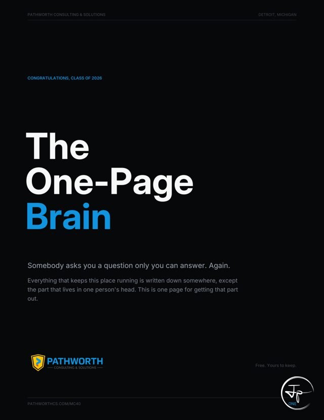 The One-Page Brain, a free guide by Jermaine Peguese, cover page
