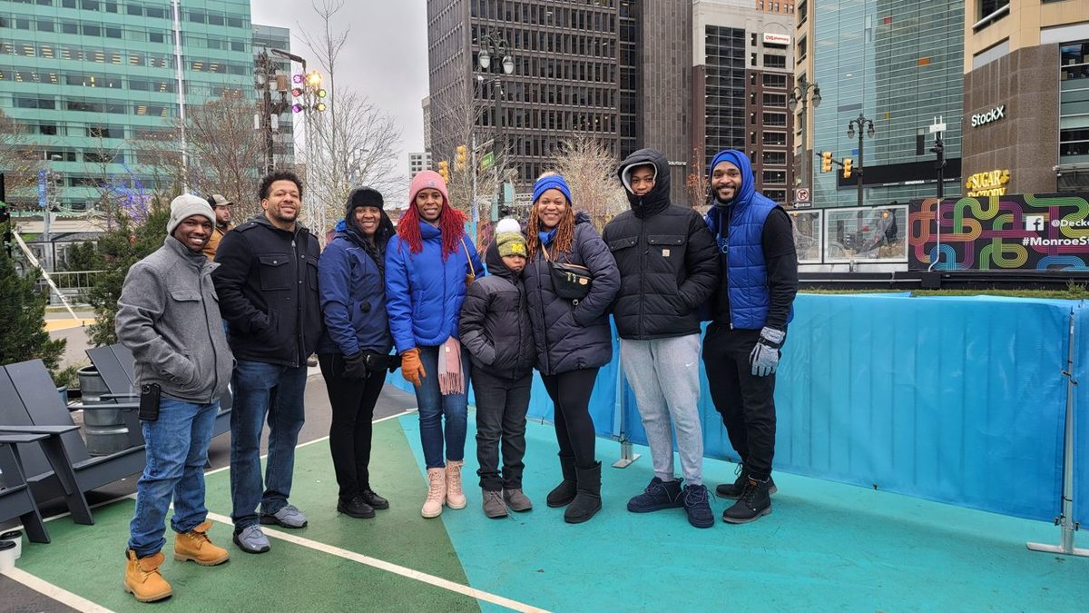 The chapter bundled up together at the first-anniversary winter outing, December 2022.