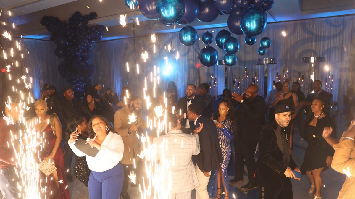 Sparklers at the Recession Proof gala celebration.